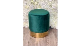 Image of a Ashanti Velvet Ottoman Collection Emerald Green