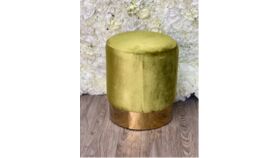 Image of a Ashanti Velvet Ottoman Collection Sage Green