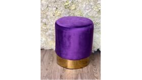 Image of a Ashanti Velvet Ottoman Collection Purple