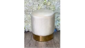 Image of a Ashanti Velvet Ottoman Collection Ivory