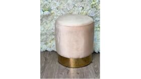 Image of a Ashanti Velvet Ottoman Collection Tan