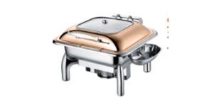 Image of a 6L Hydraulic Induction Rose Gold Chafer With Glass Lid