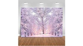 Image of a 8 x 10 Pink Winter Wonderland Backdrop