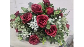 Image of a Red Floral Topper