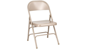 Image of a Beige solid steel folding chair