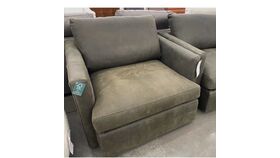 Image of a Accent Chair - Crate and Barrel - Dark Taupe Green Leather