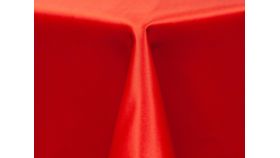 Image of a 108" Round Red Poly Satin Linen