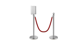 Image of a 3 ft. Silver Stanchion Post with Sign