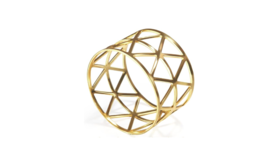 Image of a 2" Gold Modern Napkin Ring