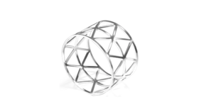 Image of a 2" Silver Modern Napkin Ring