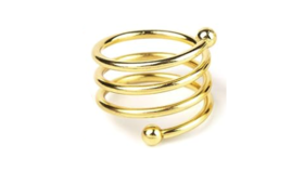 Image of a 2" Gold Spiral Round Napkin Rings