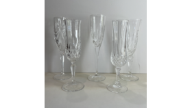 Image of a Assorted Cut Crystal Champagne Flutes