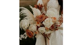 Image of a Boho Themed Faux Floral Bride Bouquet
