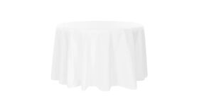 Image of a 132" Tablecloth White Polyester