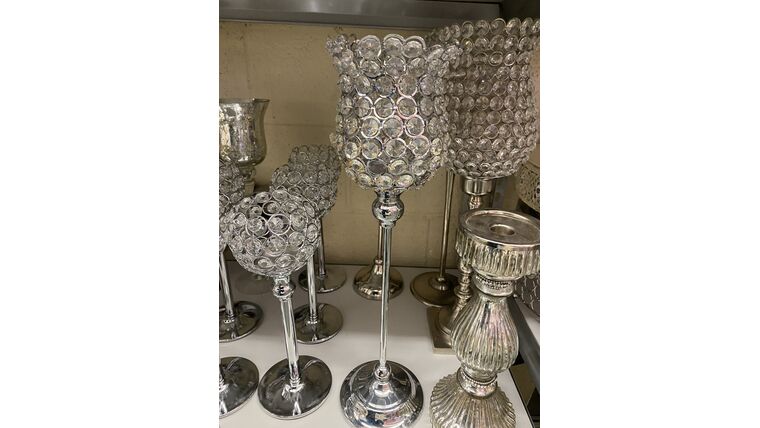 Silver Crystal Candle Holder, 18" : goodshuffle.com