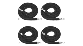 Image of a (8') Black Stanchion Rope (Chrome Hooks)