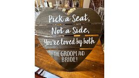 Image of a Wood Heart Shaped Sign