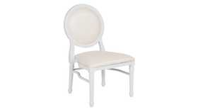 Image of a Louis Round Back Chair-white