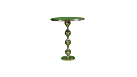 Image of a Silver Metallic Highboy Table