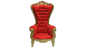 Image of a Baroque Throne Chair-Red & Gold