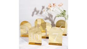 Image of a Acrylic Gold Arched Table Numbers