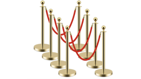 Image of a 2 poles & Red Rope