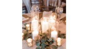 Image of a 3pc Cylinder Set + Ivory LED Pillar Candlelight