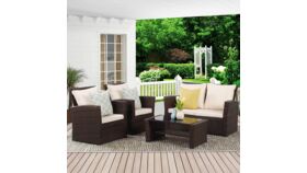 Image of a 4pc Outdoor Wicker Furniture Set