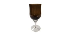 Image of a Brown Goblet with Clear Stem