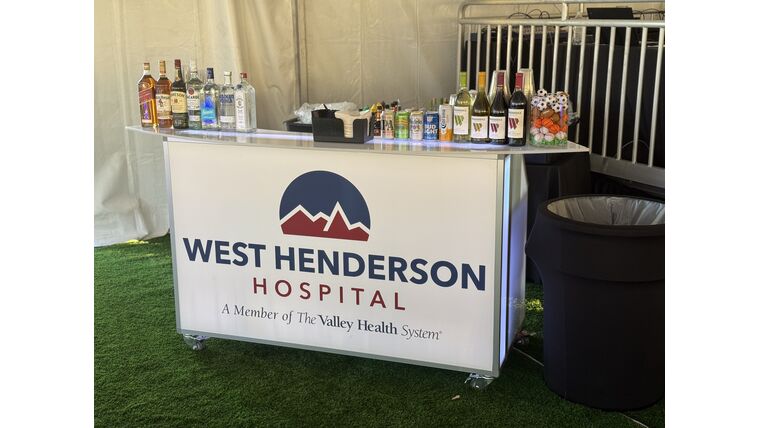 White Acrylic Portable Rolling Brandable Bar Custom Branded Bar for Weddings and Events