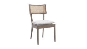 Image of a Grey and Rattan Dining Chair