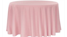 Image of a 120" round dusty maive polyester linen