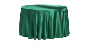 Image of a 120" round Emerald Green Satin Linen