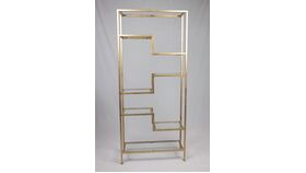 Image of a Geometric Gold & Glass Display Shelf