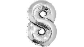 Image of a #8 Silver-40" Mylar Number Balloon
