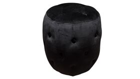Image of a Black Velvet Tufted Ottomans