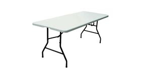 Image of a 6' x 30" Rectangle Plastic Folding Tables with Carrying Handles