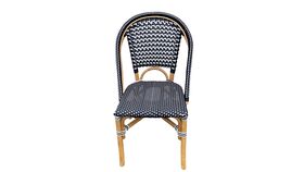 Image of a Black and White Wicker Chair