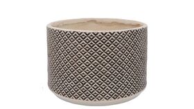 Image of a Black & Cream Ceramic Planter