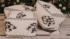 Image of a Black & White Poufs