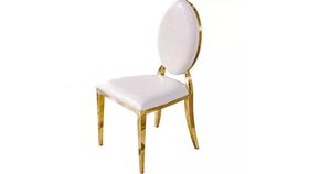 Image of a Ava Oval - CUSHIONED - Chair - Gold