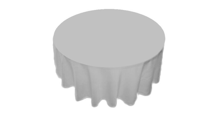 Light Grey Polyester Round Linen : goodshuffle.com