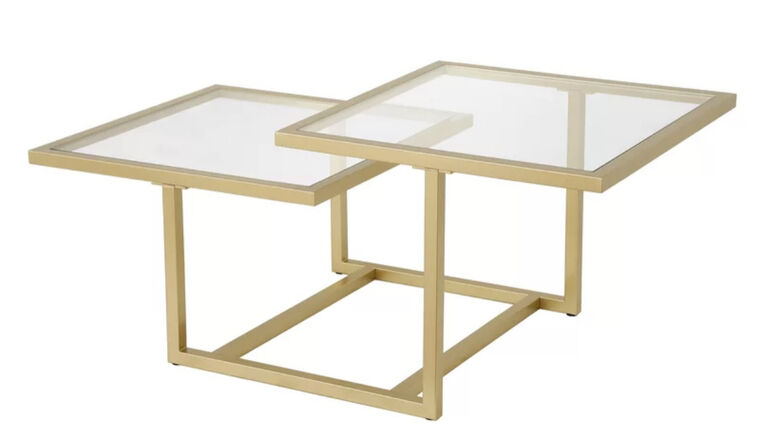 Chattahoochee Two Tier Coffee Table (Gold) 18''H x 43''L x 23''W (2020-74) : goodshuffle.com