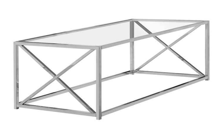 Dunlop Coffee Table Chrome Base, Glass Top 44" x 22" x 17" (2020-80) : goodshuffle.com