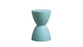 Image of a 17" x 12" Plastic Hourglass Stool Side Table | Mint Green