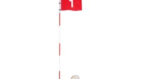 Image of a Red & White Flag Pole & Cup