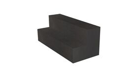 Image of a 16" x 4' Black Wooden 2 Step Unit