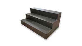 Image of a 18" x 6' Black Wooden 3 Step Unit