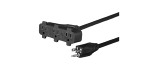 Image of a 25' Black AC Triple Tap