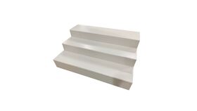 Image of a 18" x 6' White Wooden 3 Step Unit